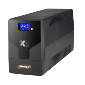 INFOSEC 1000 VA UPS - Line Interactive - USB communication port - LCD Touch Sreen - Black & Silver Design â€“ IEC Output